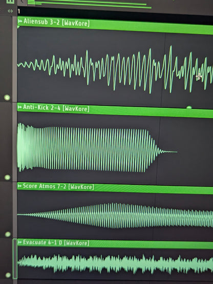 Arranging 4 sample waveforms within playlist mode in FLStudio DAW