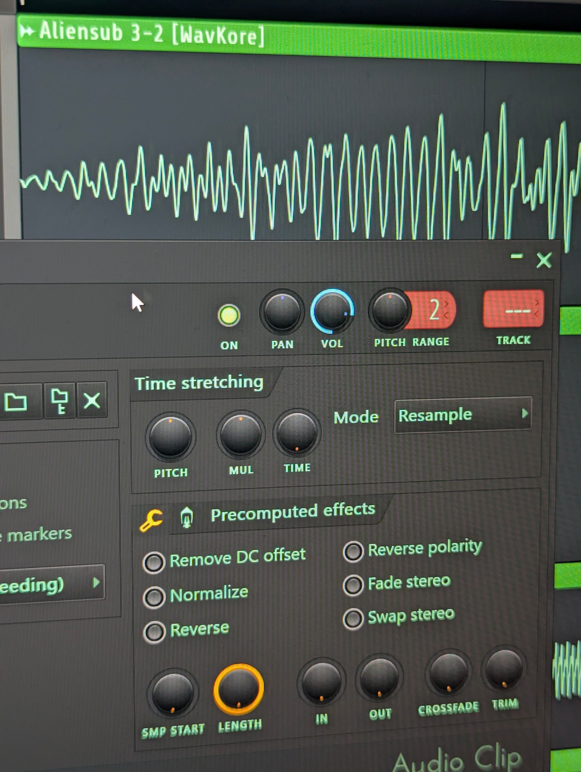 Time stretching sample mode in FLstudio DAW