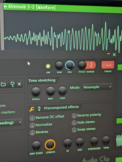 Time stretching sample mode in FLstudio DAW