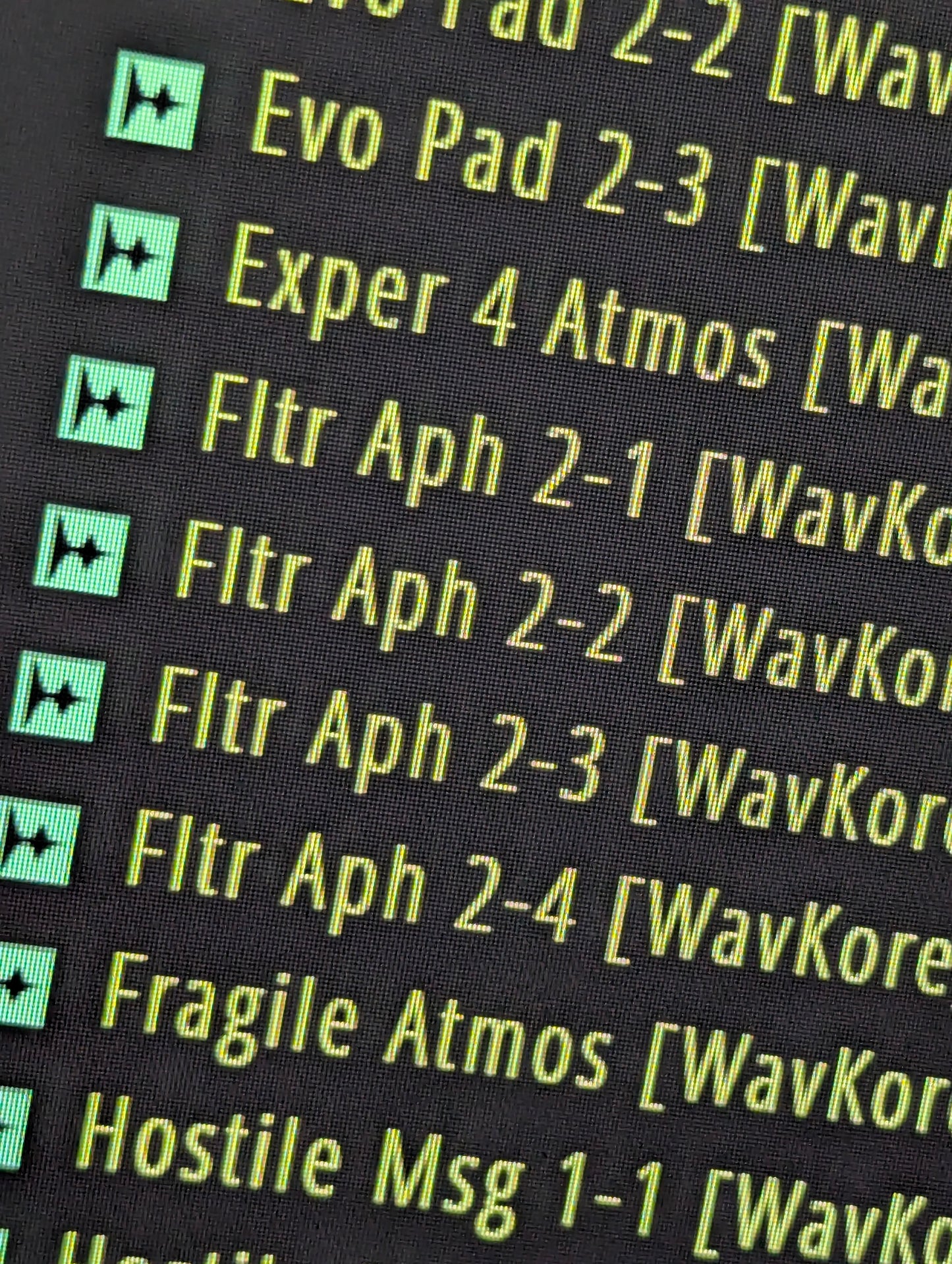 Browsing various atmosphere samples 