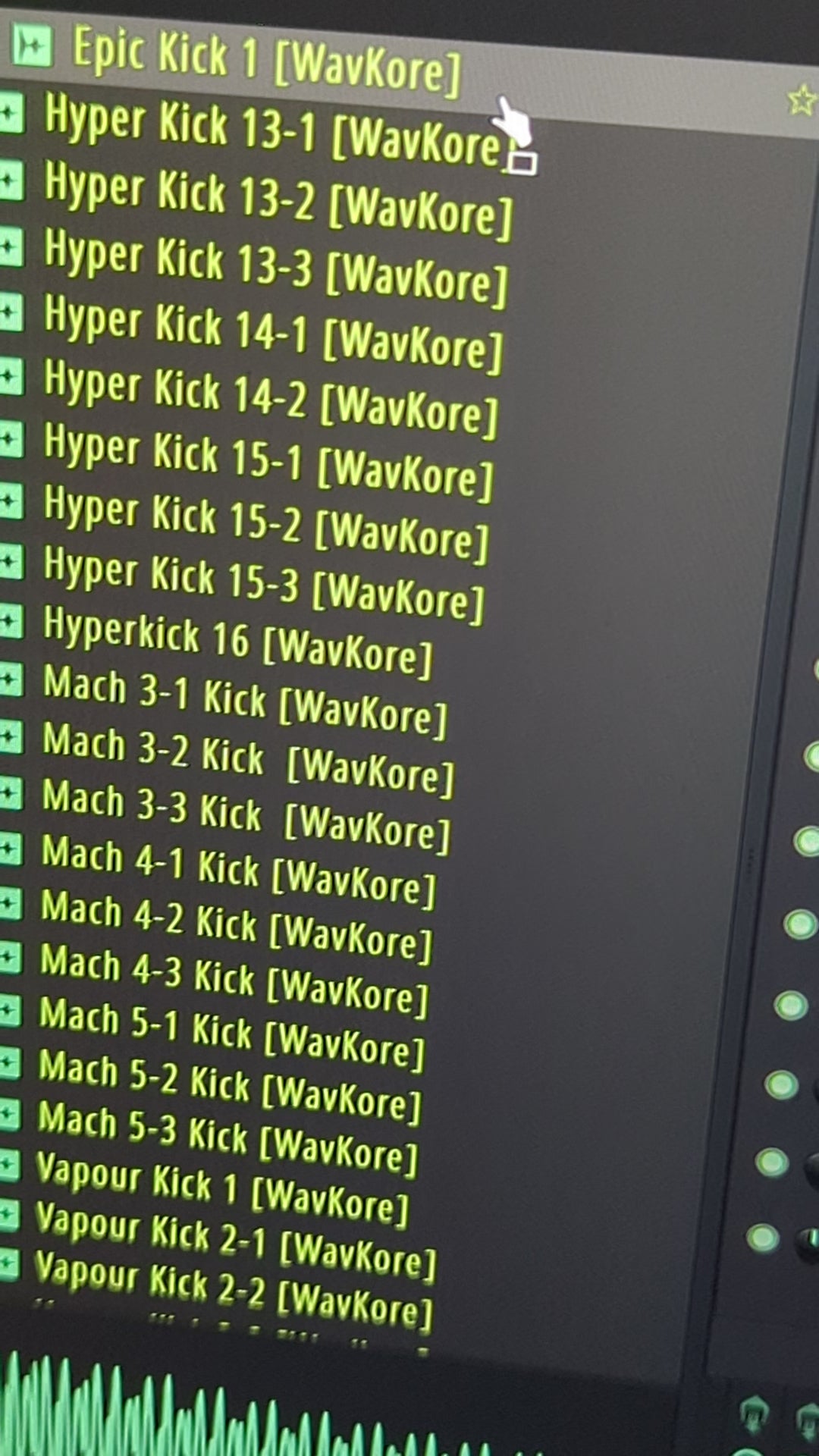 Listening to various kick drum samples in DAW FLstudio